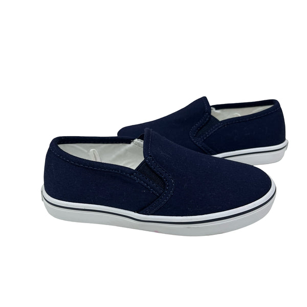 Janie and Jack Navy Canvas Slip-On Sneakers - Size 10