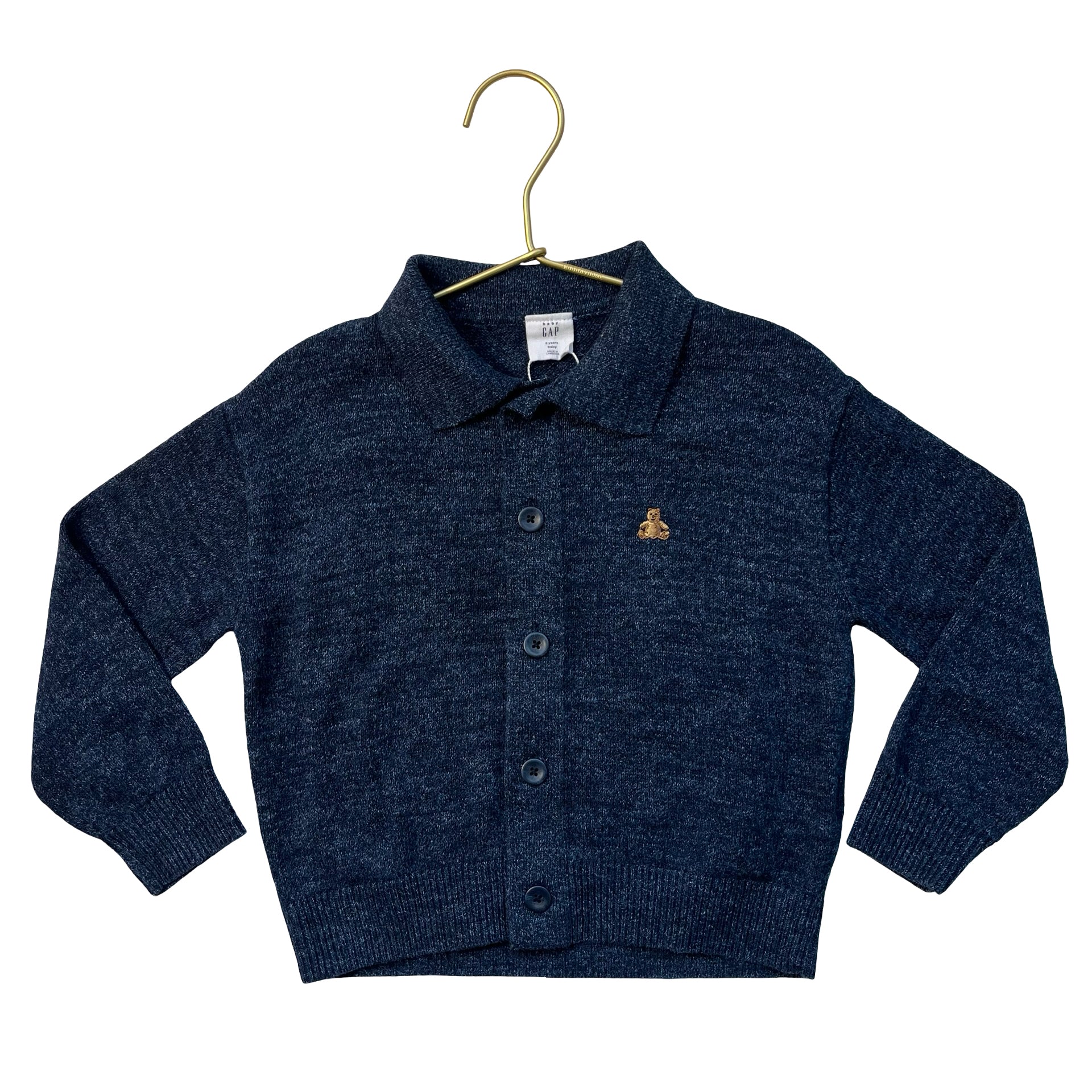 Baby Gap Navy Polo Cardigan Sweater - Size 2