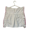 Louise Misha Ivory & Pink Embroidered Flower Cotton-Linen Top - Size 7Y