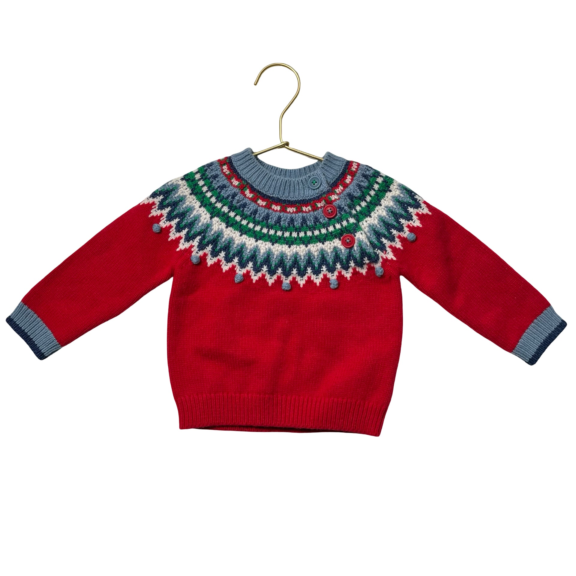 Baby Gap Red Fair Isle Sweater - Size 6-9 Mo