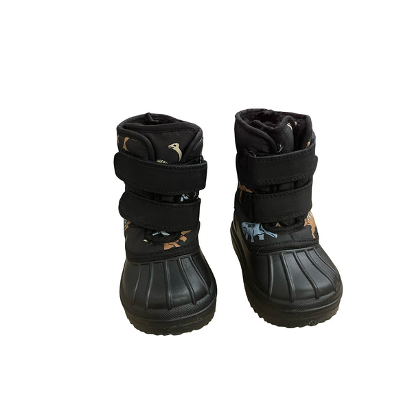 Children's Place Black Dino Print Winter Boots - Size 5