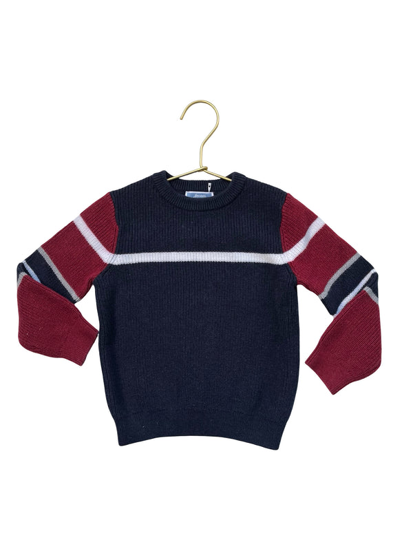 Jacadi Navy Striped Cotton-Wool Sweater - Size 3A