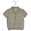 Janie and Jack Tan Cotton Knit Button Down Polo Shirt - Size 3