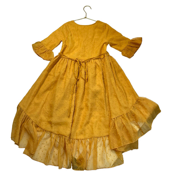 Belle & Kai Mustard Swiss Dot High - Low Dress with Tags - Size 4 - Bounce Mkt