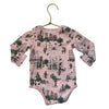 Ralph Lauren Pink City Polo Bears Print Onesie Bodysuit - Size 9 Mo