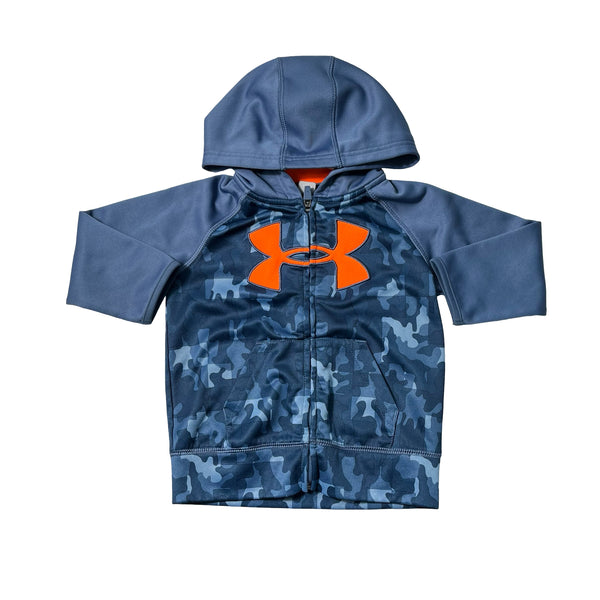 Under Armour Blue Camouflage Zip-Up Hooded Athletic Sweatshirt - Size 2T