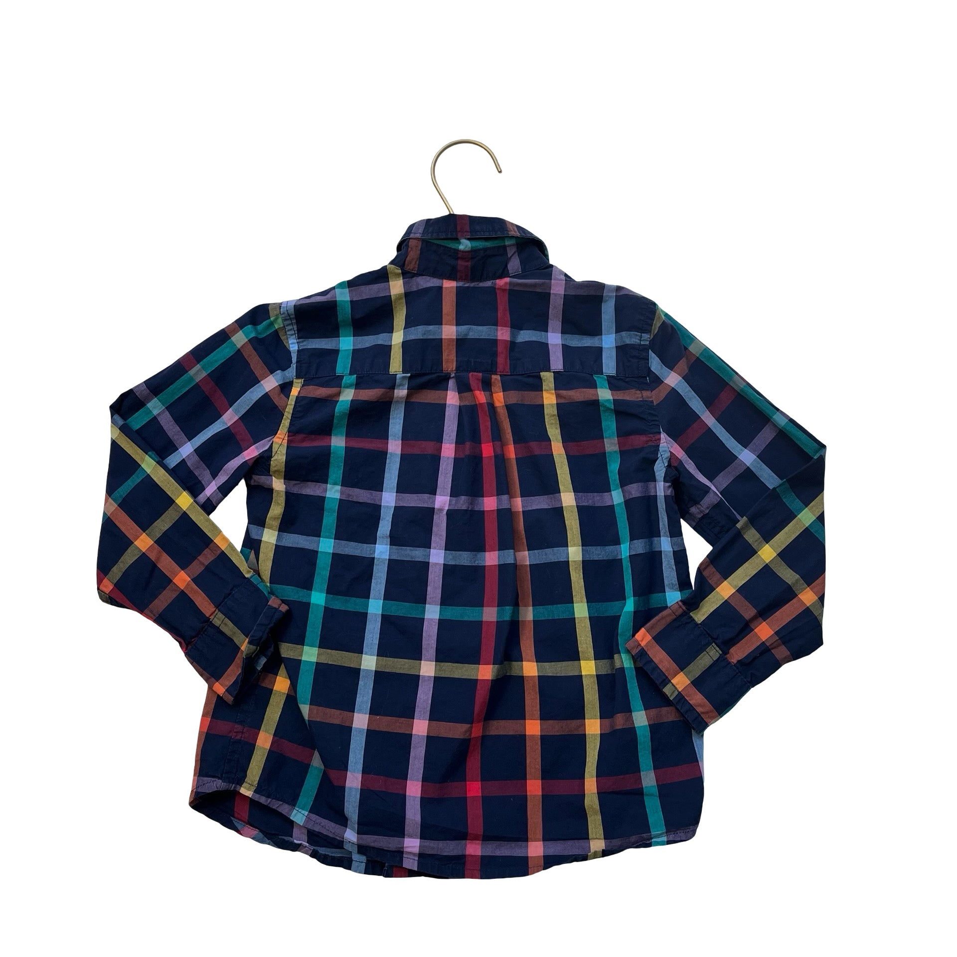 Primary Navy & Multi-Color Plaid Button Down Shirt - Size 5