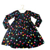 Hanna Andersson Black & Multi-Color Polka Dot Velvet Dress - Size 6/7