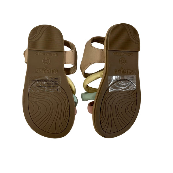 Cat & Jack Tan & Pastel Sandals - Size 6