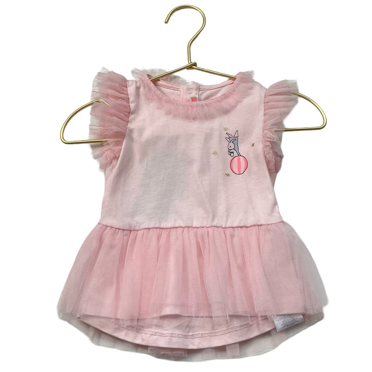 Billieblush Light Pink Circus Bunny Tulle Sleeveless Shirt - Size 9 Mo - Bounce Mkt