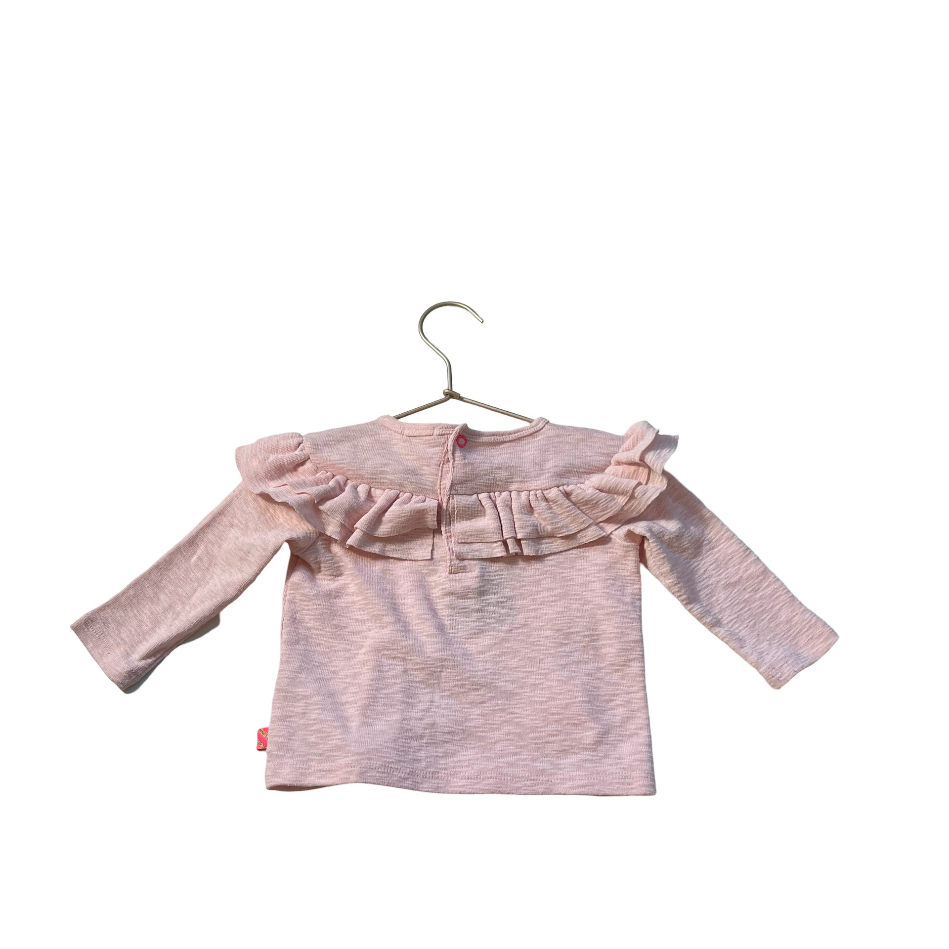 Billieblush Light Pink Three Girls Long Sleeve Ruffle Shirt - Size 9 Months - Bounce Mkt