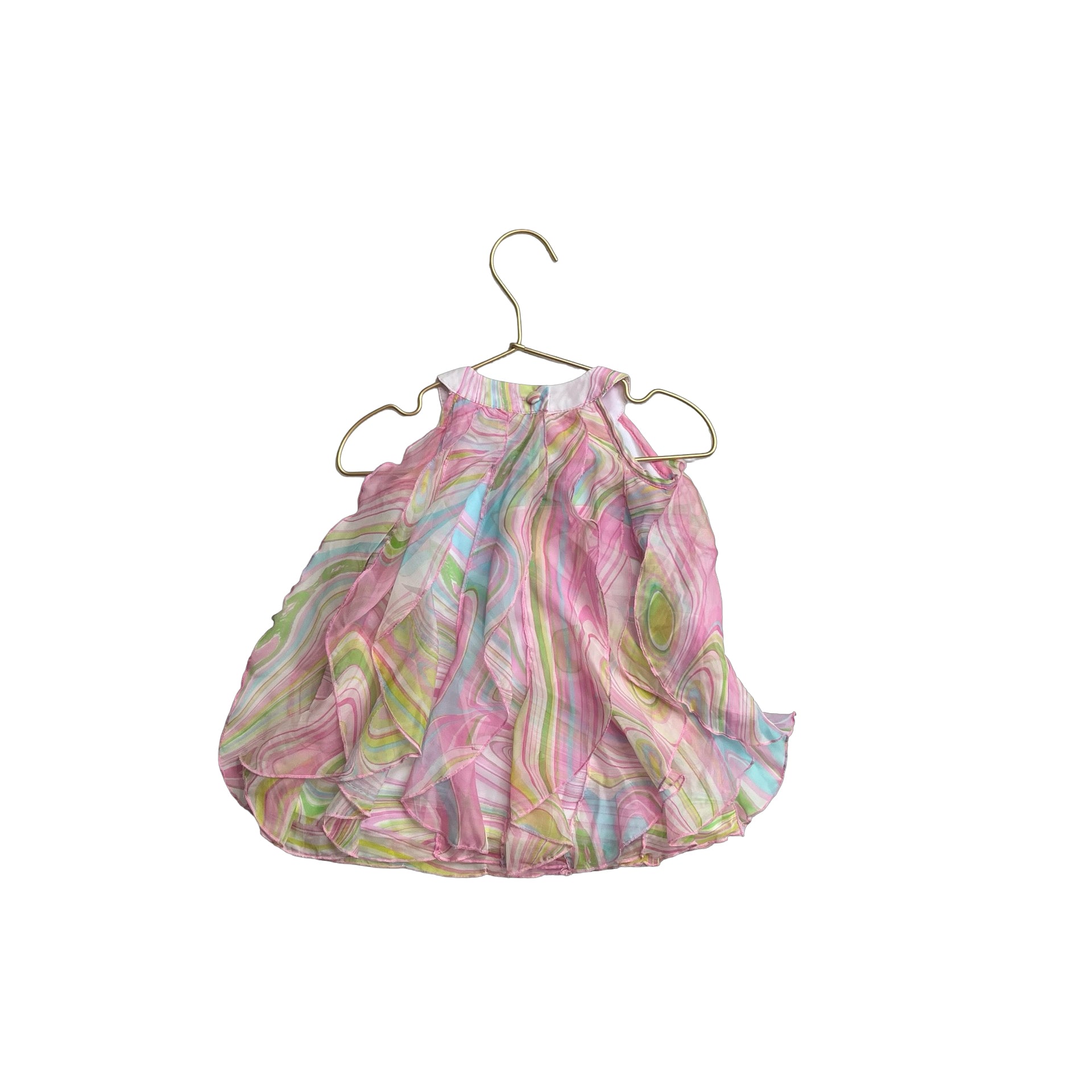Biscotti Pink & Pastel Swirl Chiffon Dress - Size 12 Mo - Bounce Mkt