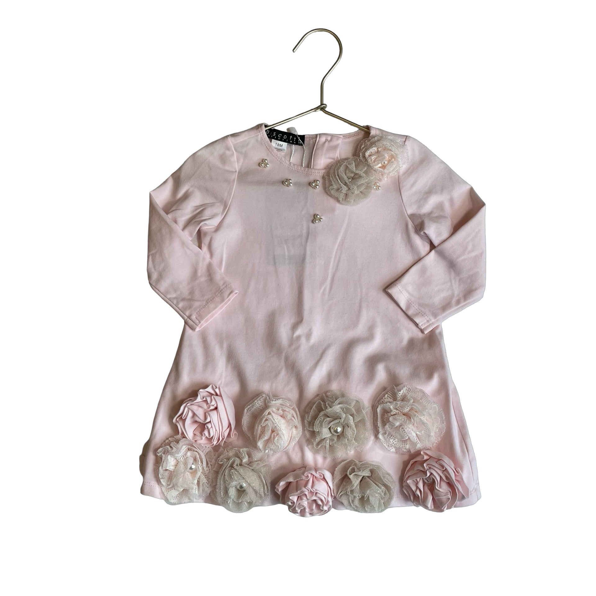 Biscotti Pink Pearl & Tulle Flower Dress - Size 18 Mo - Bounce Mkt