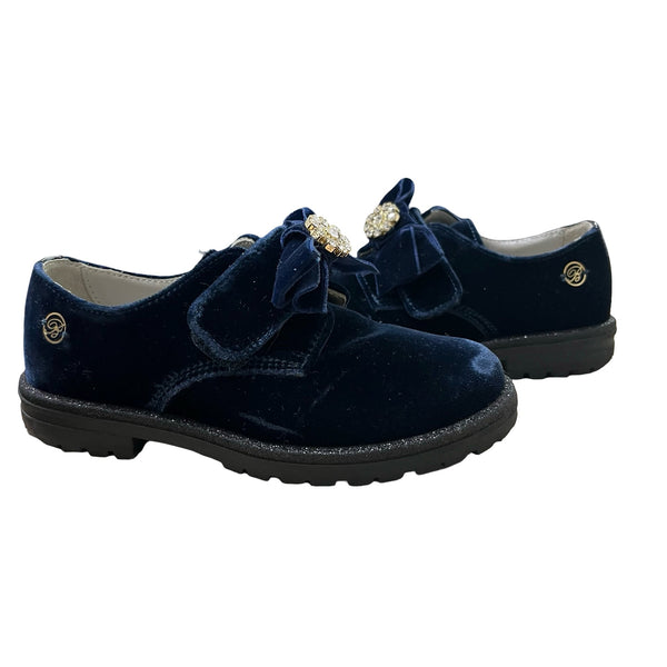 Blumarine Baby Blue Velvet Rhinestone Accent Shoes - Size 26 (9.5) - Bounce Mkt