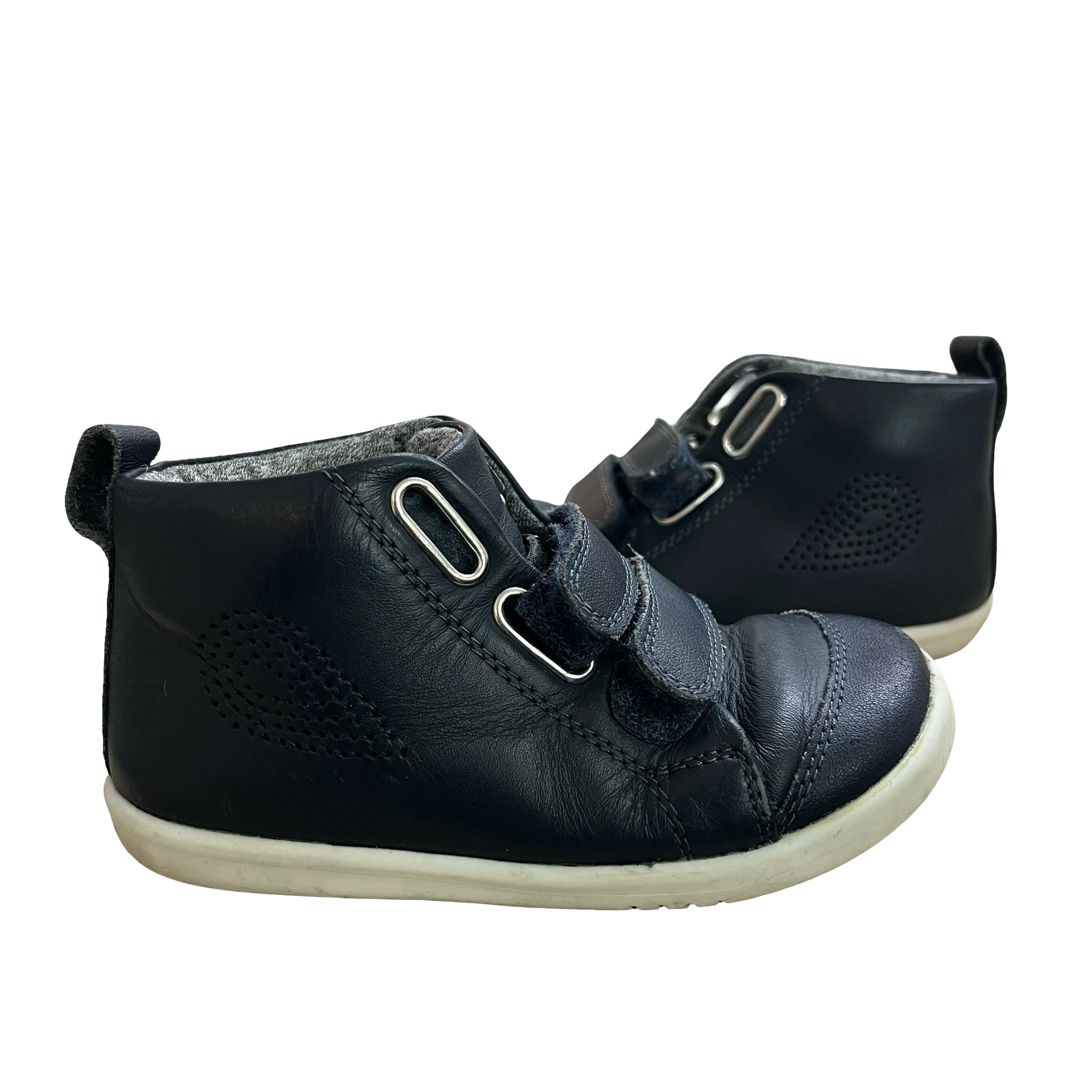 Bobux Step - up Navy Velcro Ankle Boots - Size 24 (8) - Bounce Mkt
