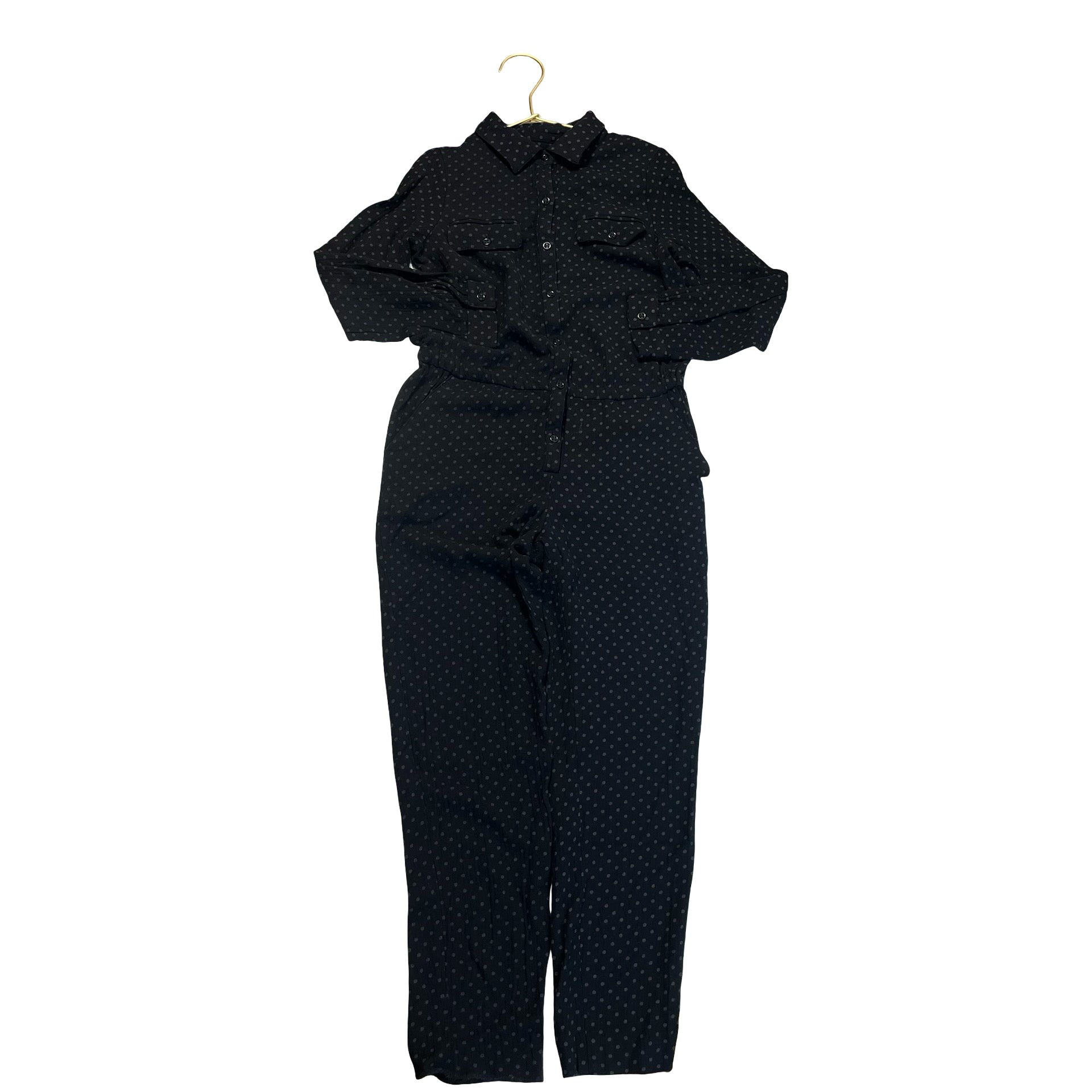 Bonpoint Black & Gray Polka Dot Jumpsuit - Size 8 - Bounce Mkt