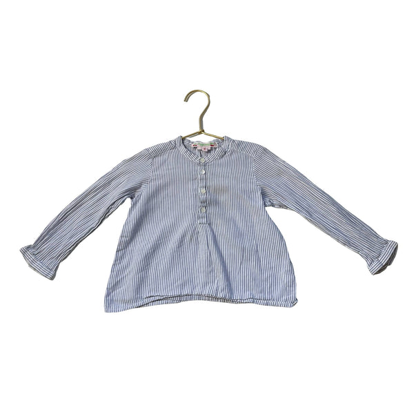 Bonpoint Blue & White Striped Blouse - Size 2 - Bounce Mkt