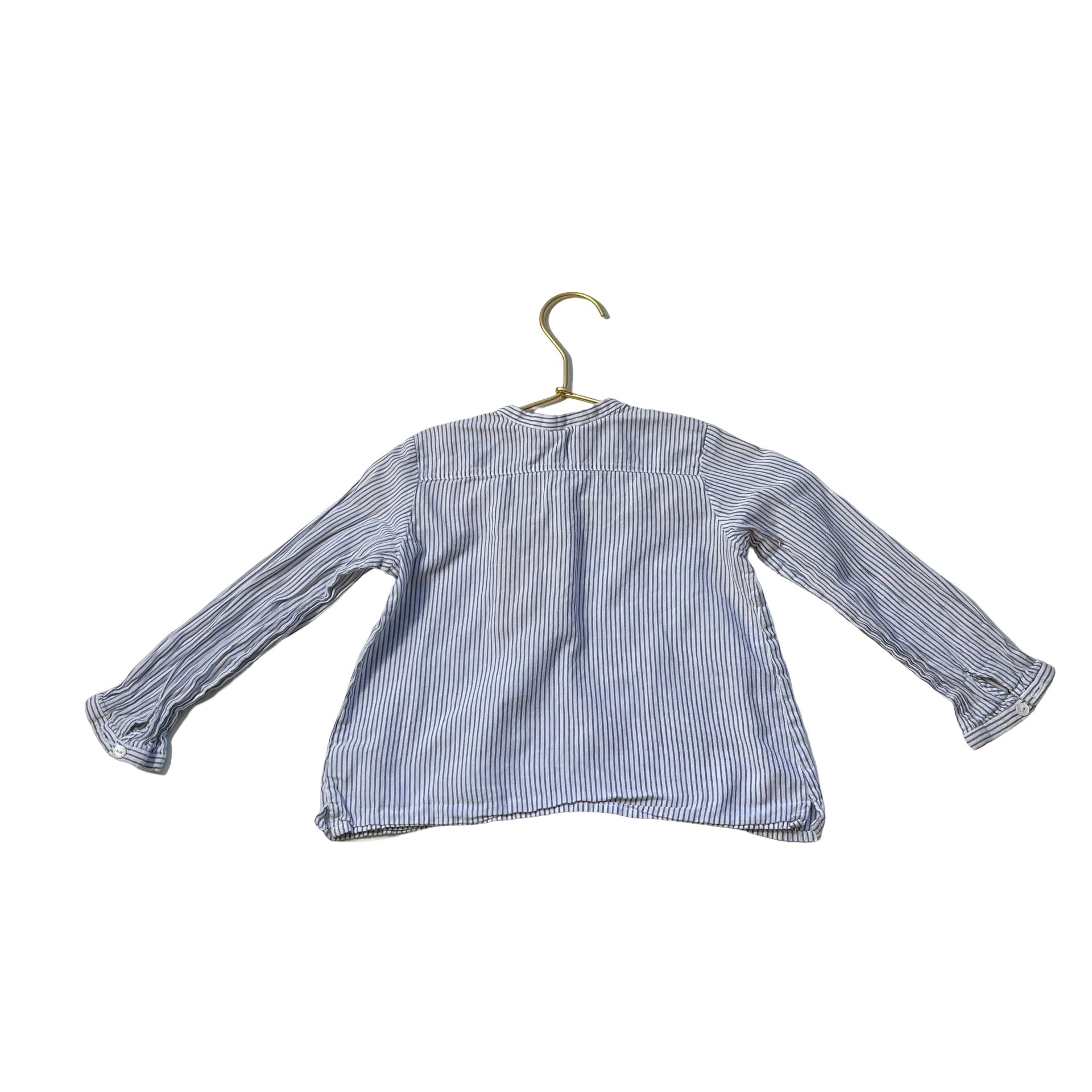 Bonpoint Blue & White Striped Blouse - Size 2 - Bounce Mkt