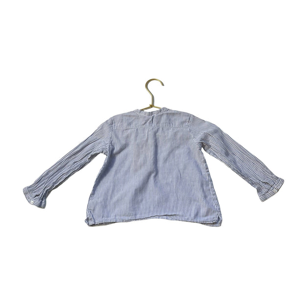 Bonpoint Blue & White Striped Blouse - Size 2 - Bounce Mkt