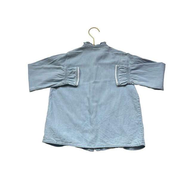Bonton Light Wash Denim & Lace Blouse - Size 8 - Bounce Mkt