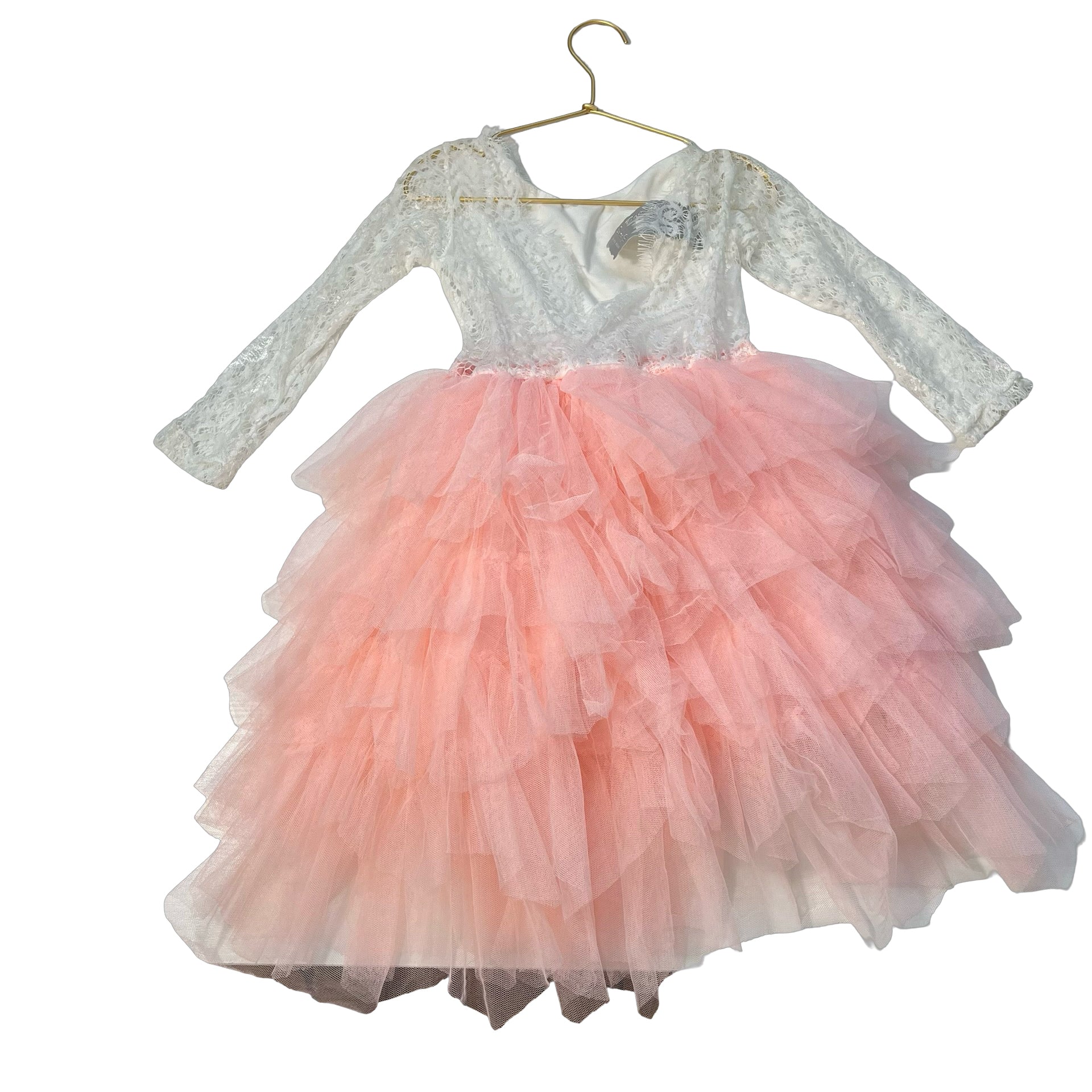 Boy and Girl White Lace & Pink Tulle Dress with Tags - Size 100 (4) - Bounce Mkt