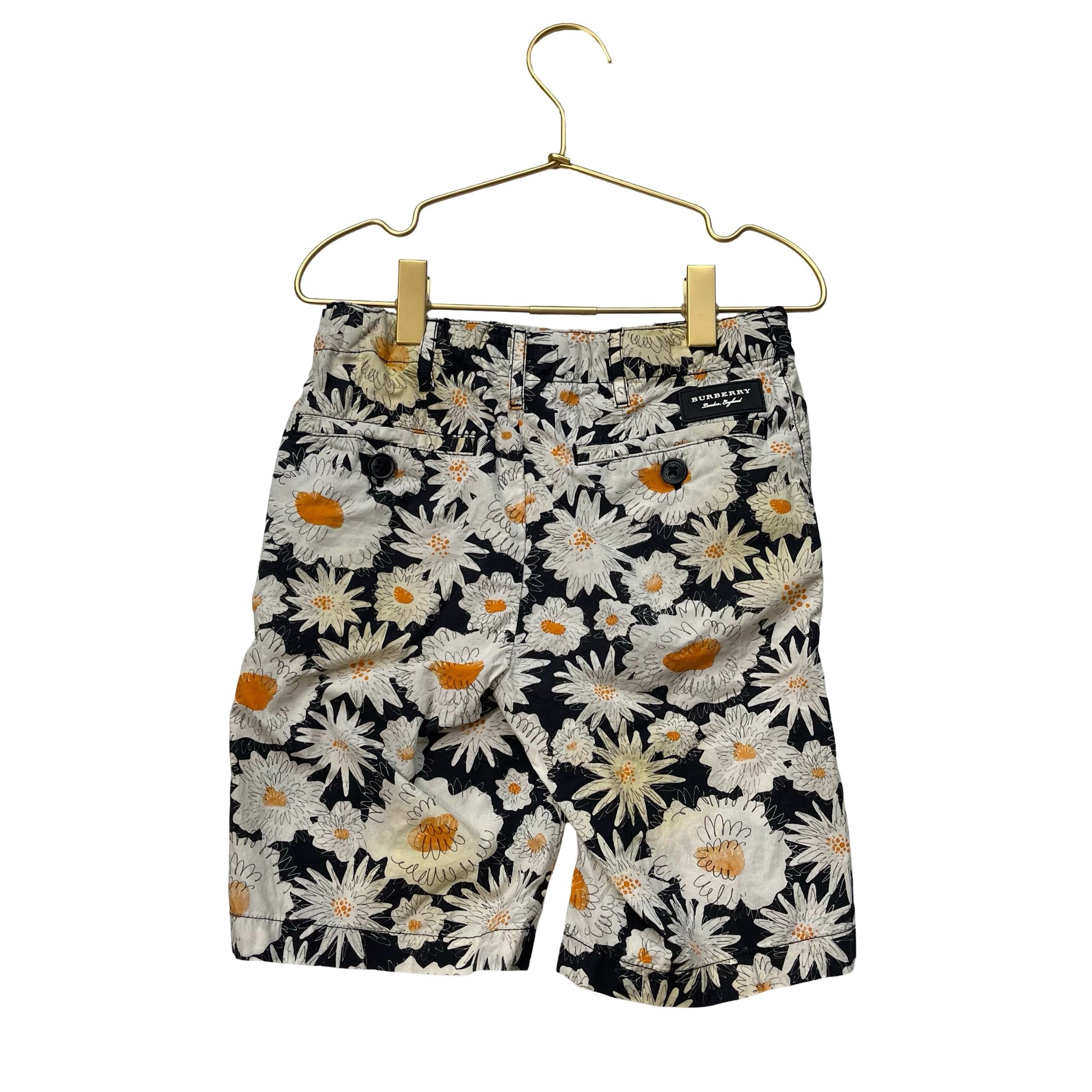 Burberry Black, Ivory, Orange, Yellow Flower Shorts - Size 8Y AUTHENTICATED - Bounce Mkt
