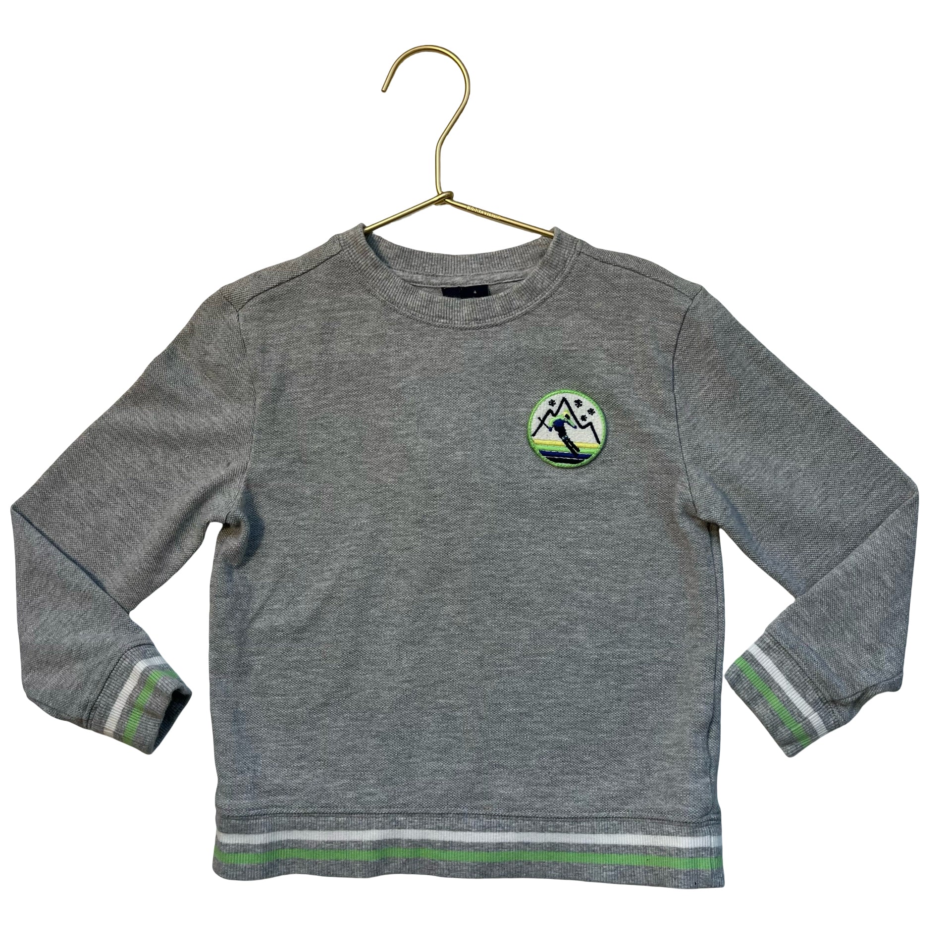 Janie and Jack Gray Pique Ski Patch Shirt - Size 4