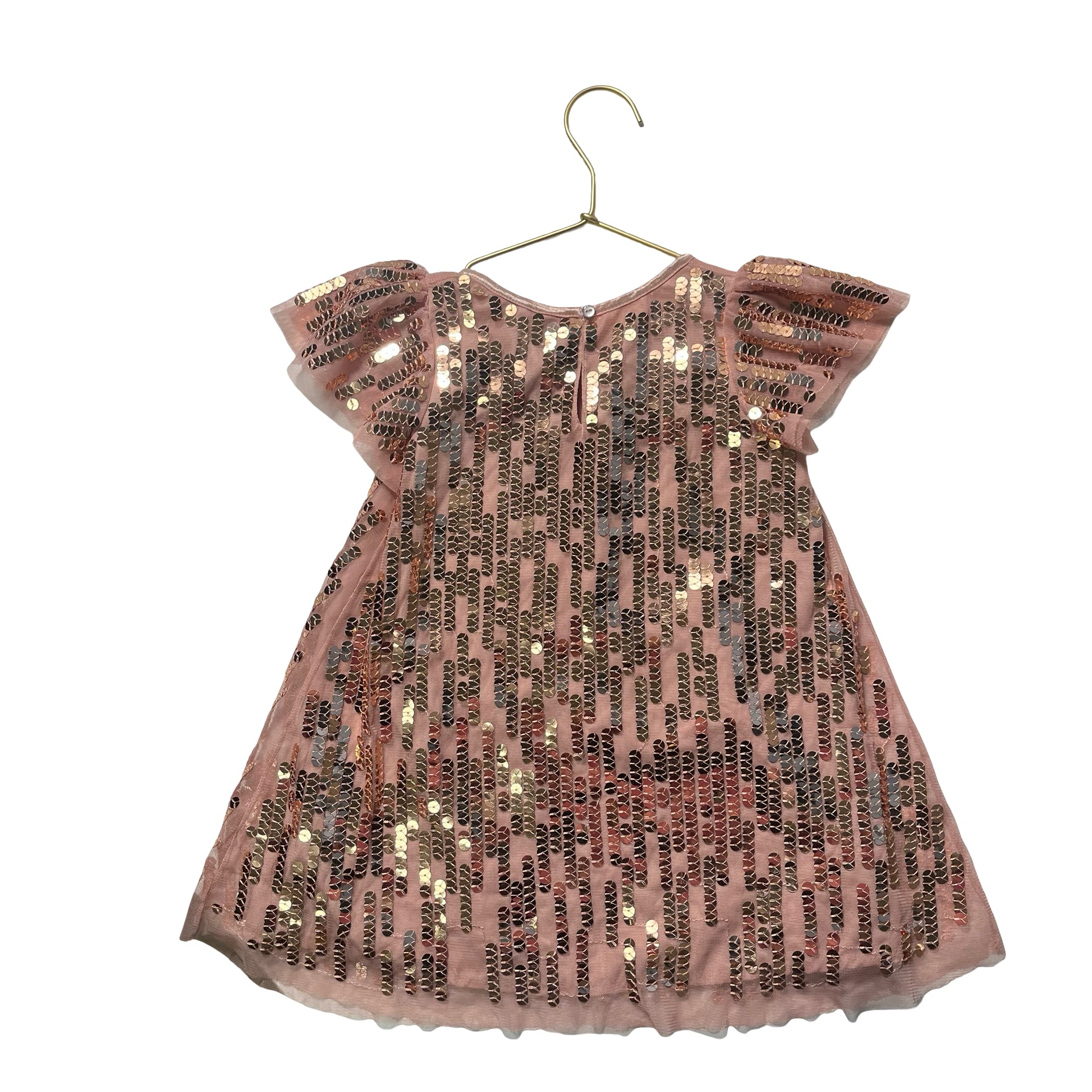 H&M Rose Gold Tulle & Sequin Dress - Size 2-3