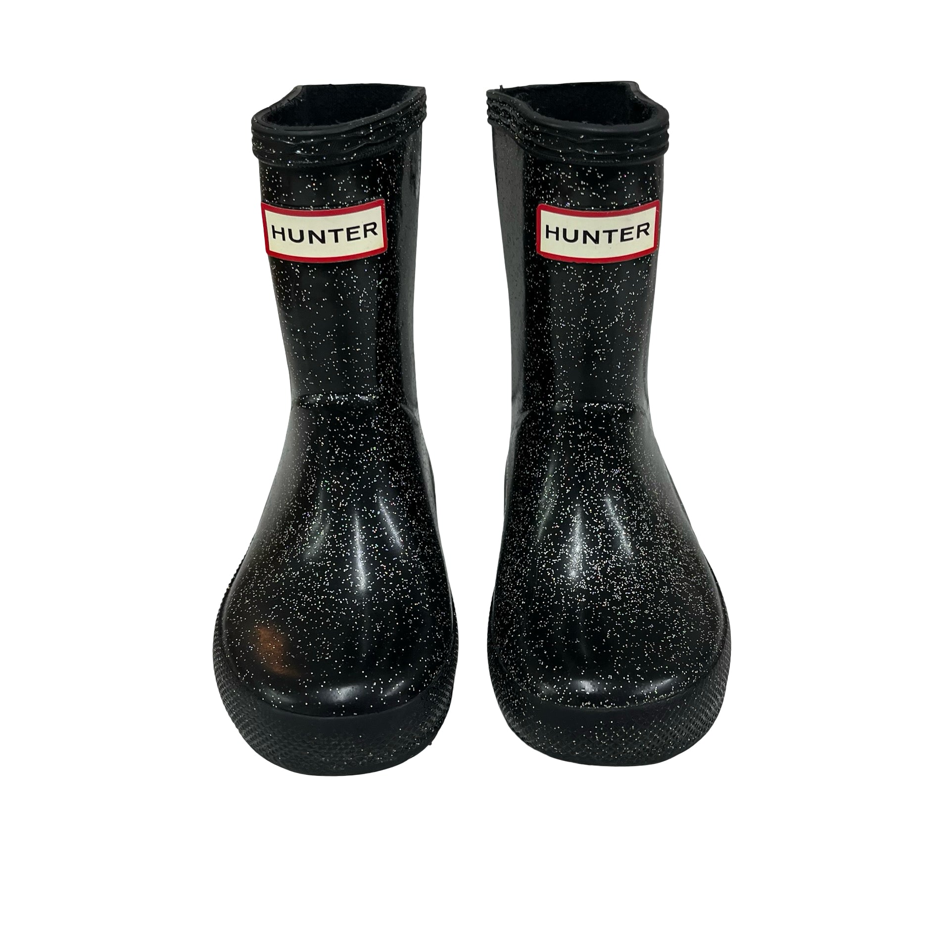 Hunter Black Glitter Rain Boots - Size US 7G/6B (UK 5 EU 22)