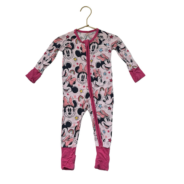 Little Sleepies x Disney Pink Minnie Mouse One-Piece PJs - Size 3-6 Mo