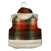 Tia Cibani Orange, Green, Ivory Plaid Wool-Blend Puffer Vest - Size 3-4Y