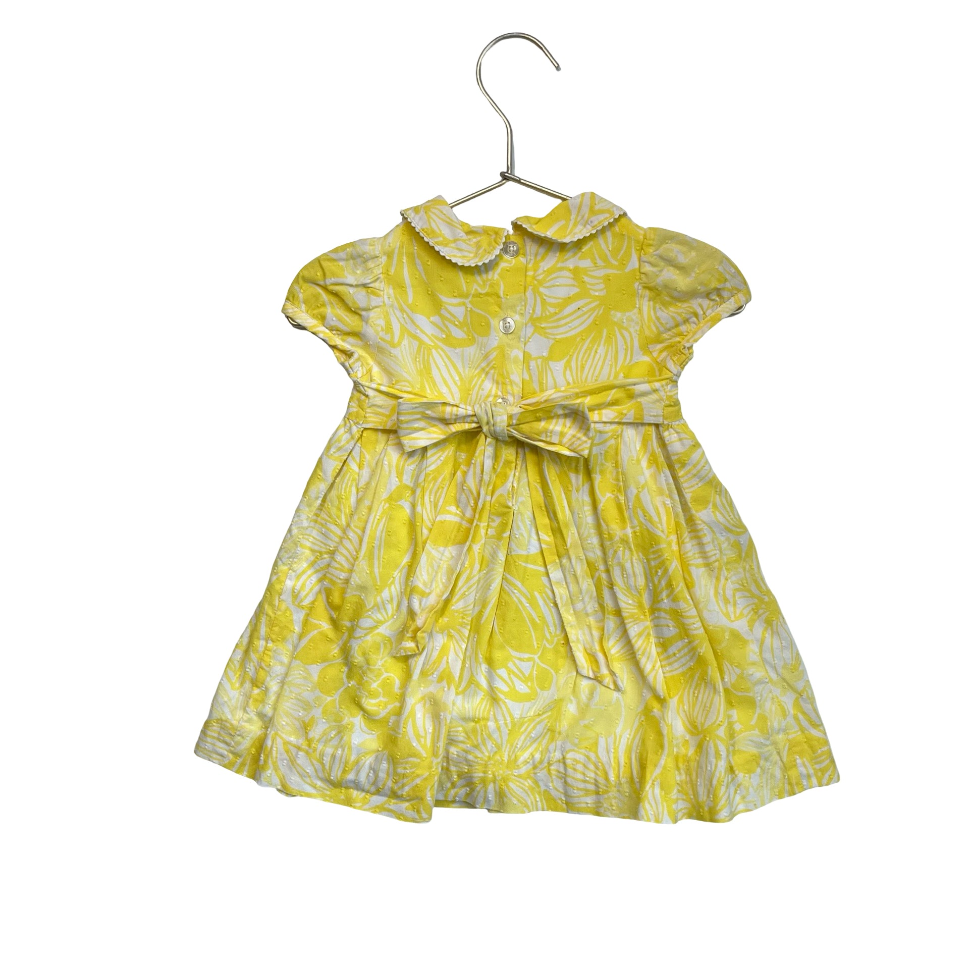 Lilly Pulitzer Smocked Yellow Floral Dress - Size 6-12 Mo