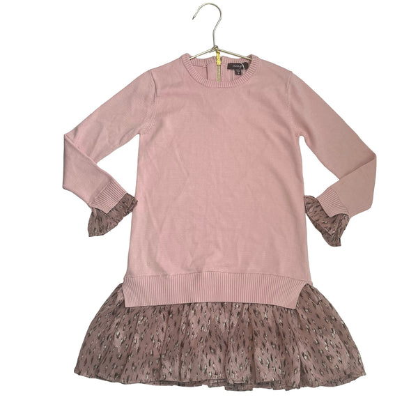 Imoga Dusty Pink and Animal Print Sweater Dress - Size 6