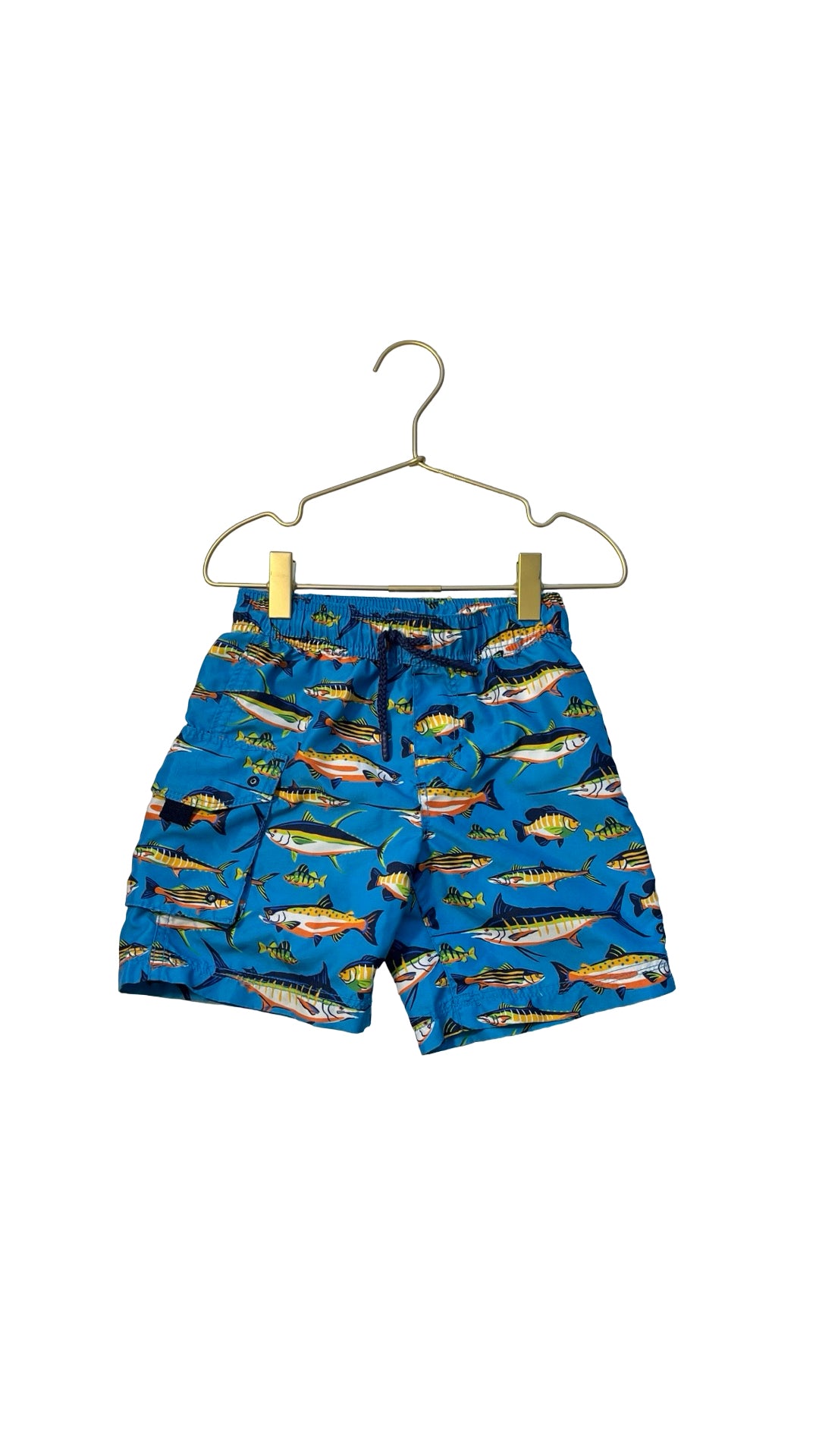 Hatley Blue Fish Print Swim Trunks - Size 3