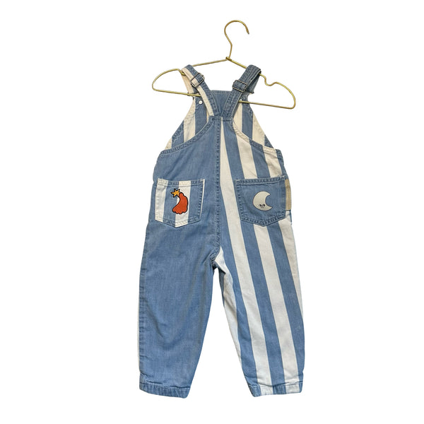 Stella McCartney Jersey-Line Striped Denim Overalls - Size 24 Mo
