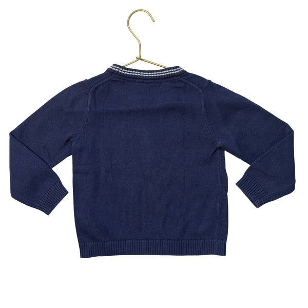 Janie and Jack Navy Cotton Sailboat Sweater - Size 2T
