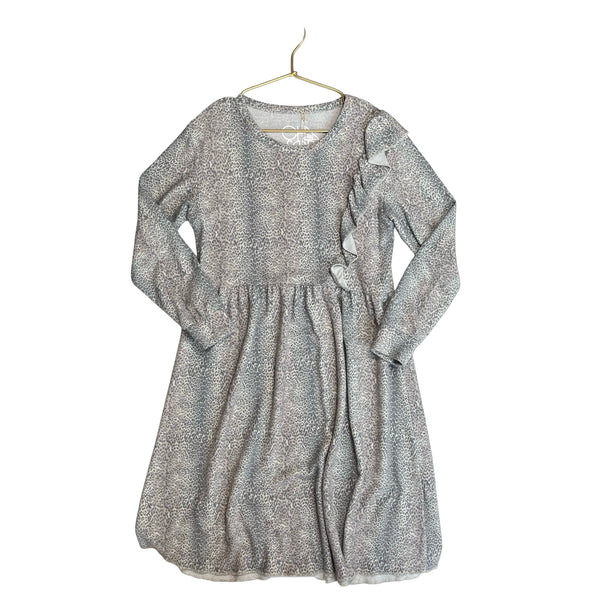 Chaser Gray & Ivory Snakeskin Long Sleeve Dress - Size 12