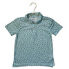 Crewcuts Performance Teal Shark Print Polo Shirt - Size XS 4-5