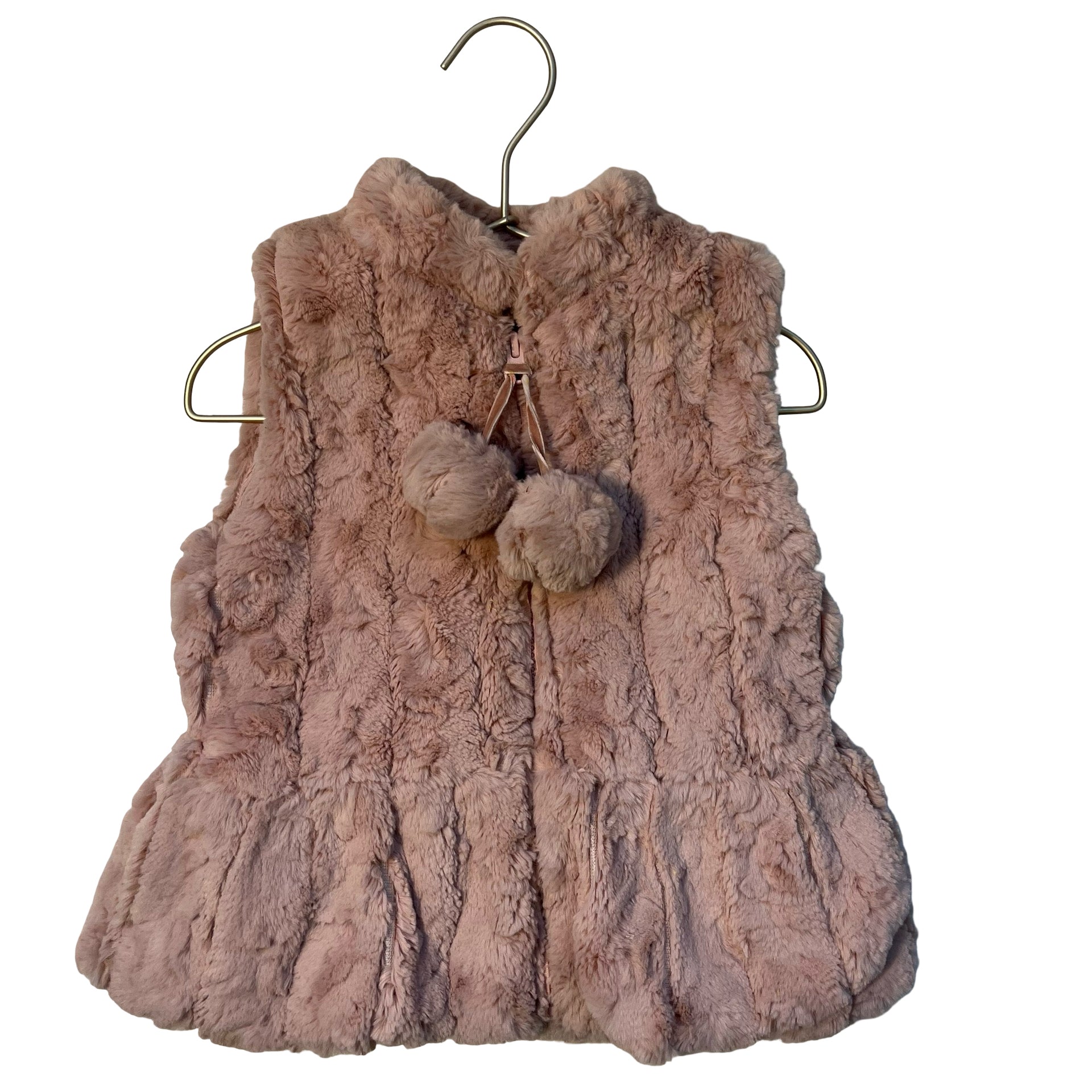 American Widgeon Pink Faux Fur Vest - Size 4