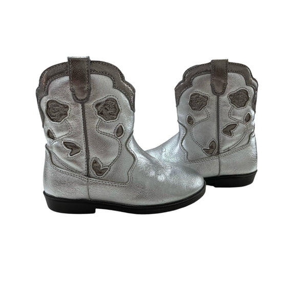 Zara Silver Rose  Cowboy Boots - Size 25 (9)