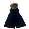 Janie and Jack Velour Navy Jumpsuit, Faux Fur Collar- Size 12-18 Mo