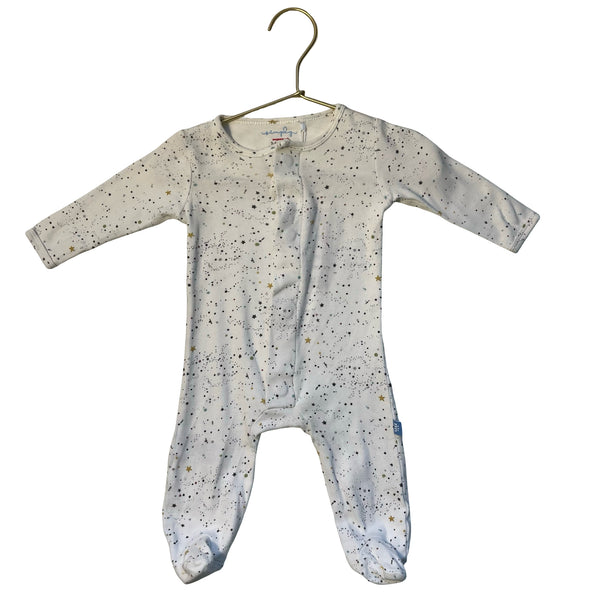 Magnetic Me Simply Ivory Star Print Footed PJs - Size 3-6 Mo
