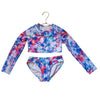Cat & Jack Pink & Blue Tie-Dye Star 2 Piece Swim Suit - Size XS 4-5