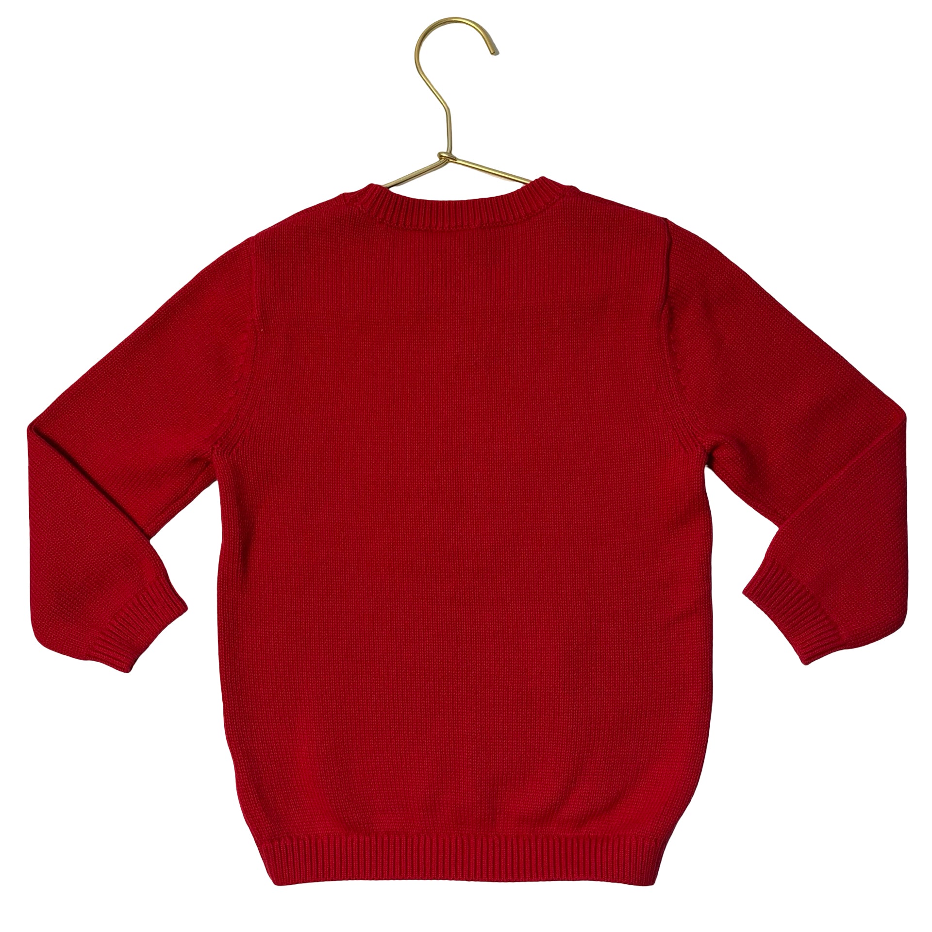 Stitchy Fish Red Cotton Christmas Tree Sweater - Size 3T