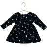 Old Navy Black & Ivory Ghost Print Dress - Size 6-12 Mo