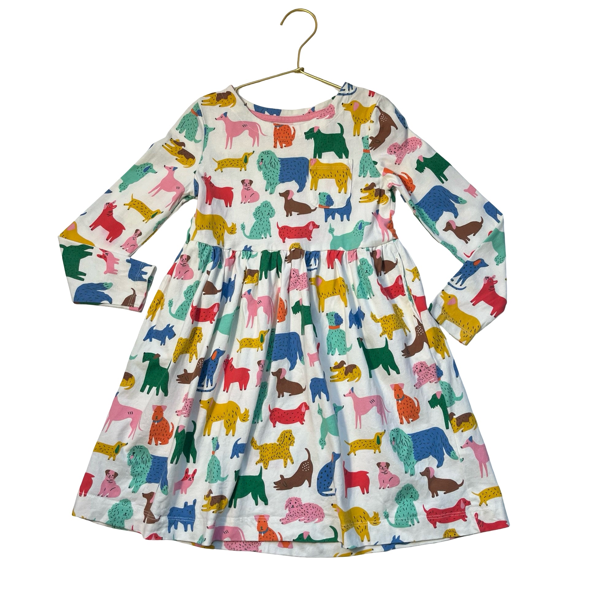 Mini Boden Colorful Dog Print Dress - Size 6-7Y