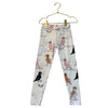 Mini Rodini Ivory Bird Print Leggings - Size 4-5