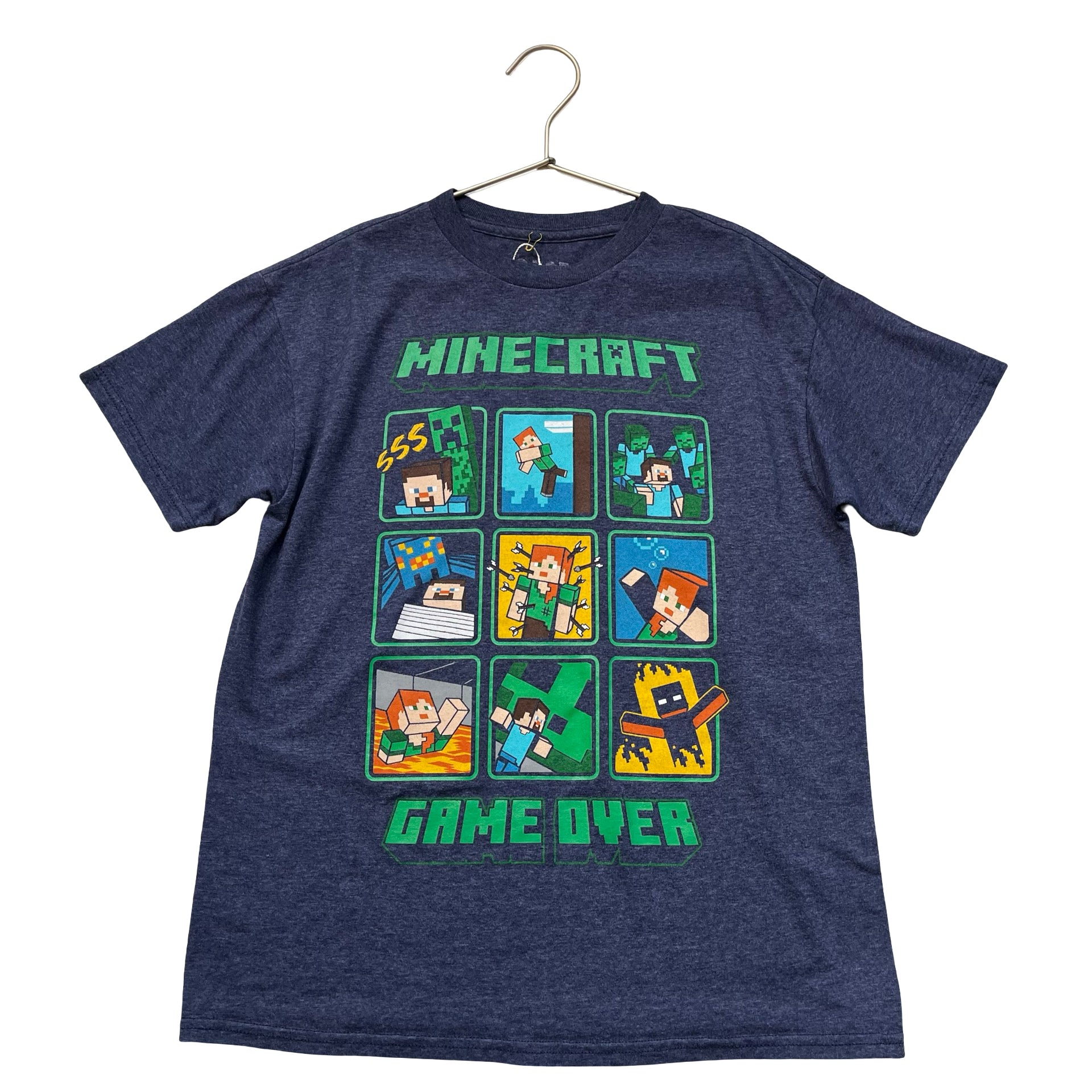 Mojang Minecraft Heather Navy 'Game Over' Graphic T-Shirt - Size M 10-12