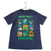 Mojang Minecraft Heather Navy 'Game Over' Graphic T-Shirt - Size M 10-12