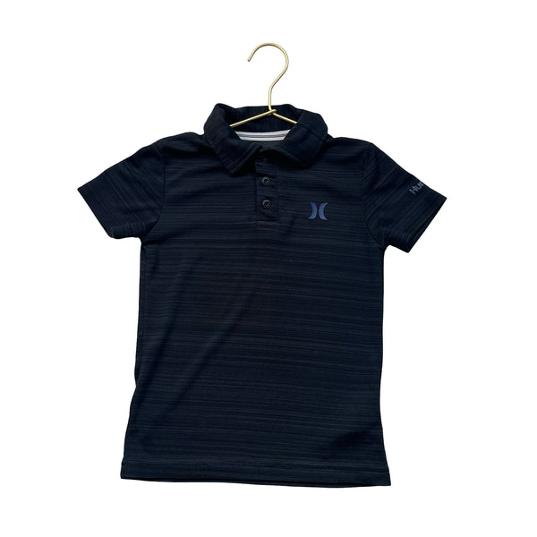 Hurley Black Striped Polo Shirt - Size 4
